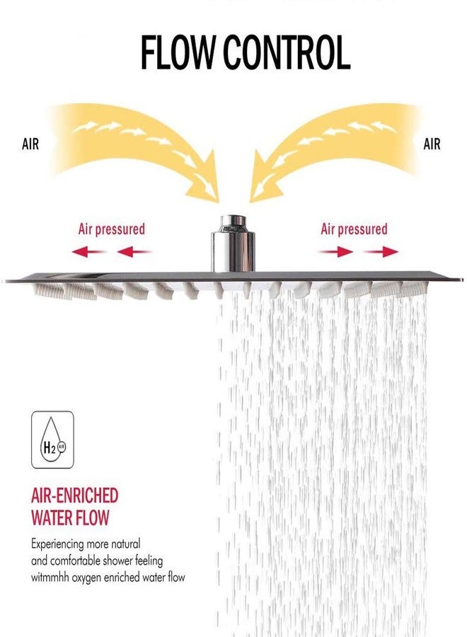 MLD 12 x 12 inch Square Stainless Steel Rain Shower Head with 458mm (18") Long SS Square Shower arm Combo,Free TAFLON TAP - Image 4
